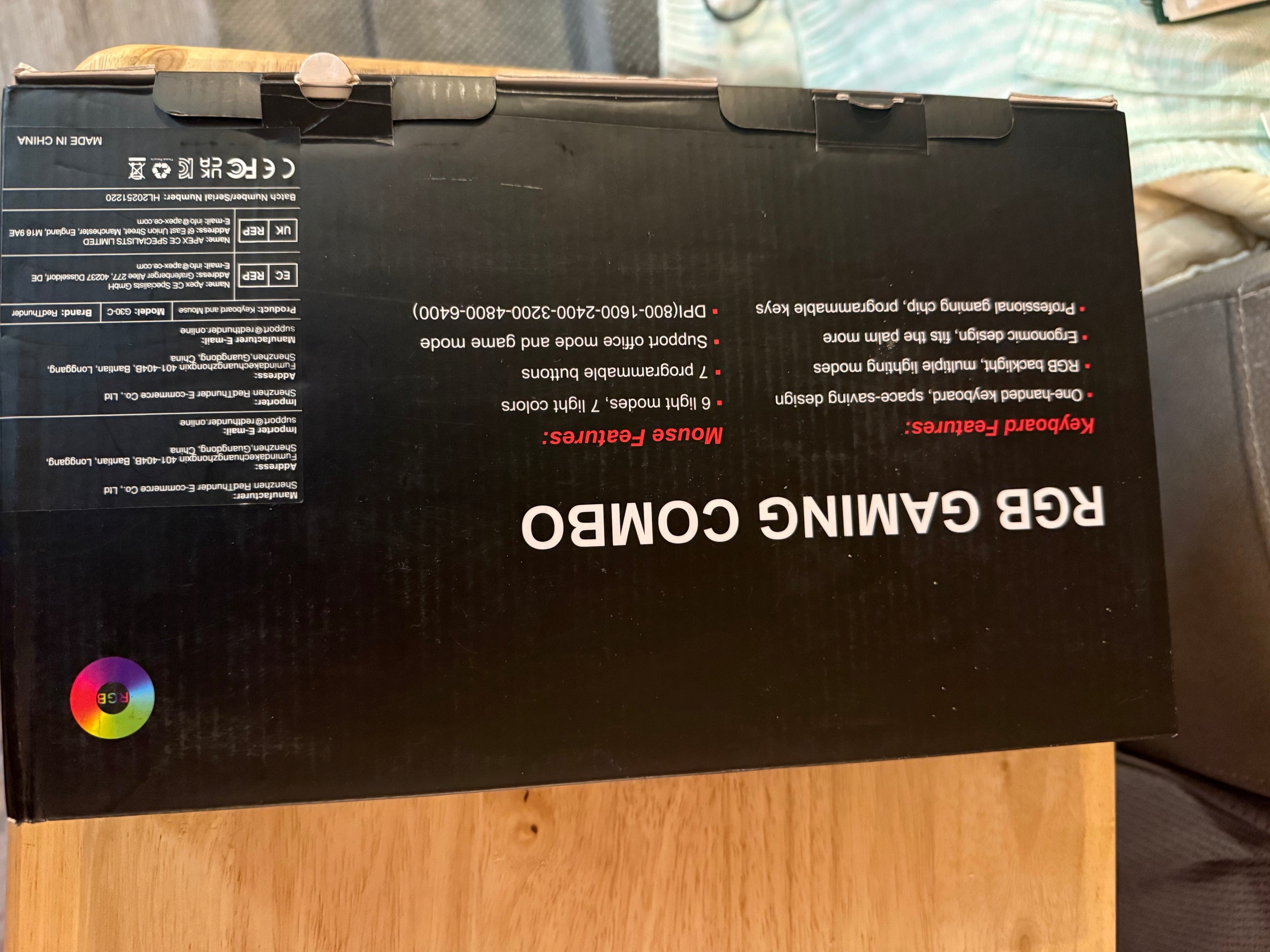 Red Dragon one handed keyboard and mouse