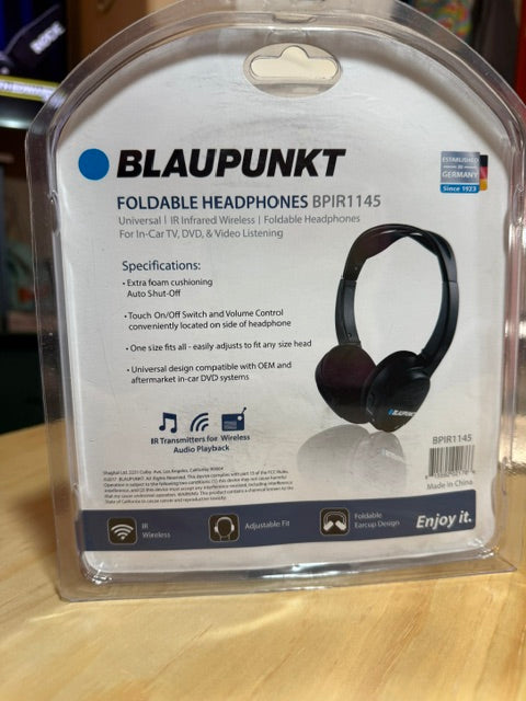 Blaupunkt BPIR1145 Infrared Wireless Foldable Headphones Black Volume Control