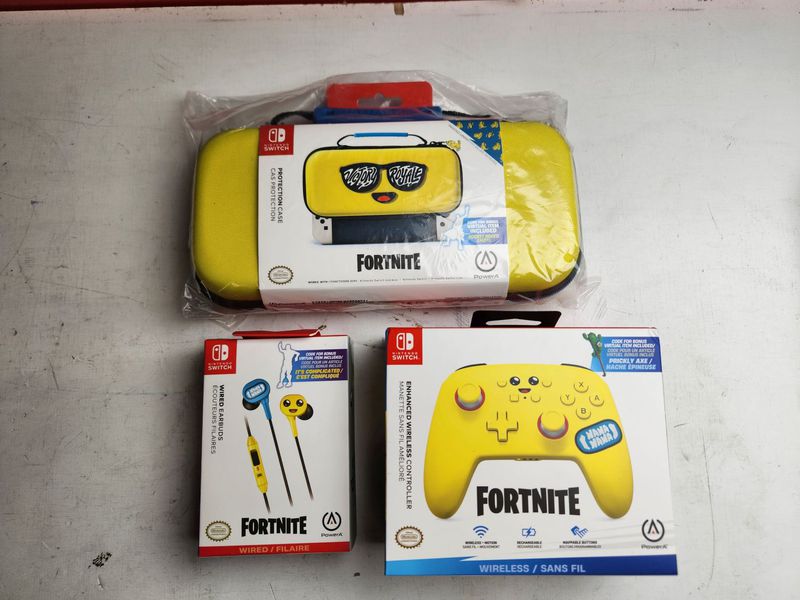 PowerA Fortnite Peely Pack Accessories for Nintendo Switch, Controller, Earbuds, and Case