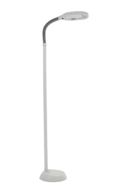 Lavish Home Full Spectrum Natural Sunlight Lamp with Bendable Neck, White, 63 Inches