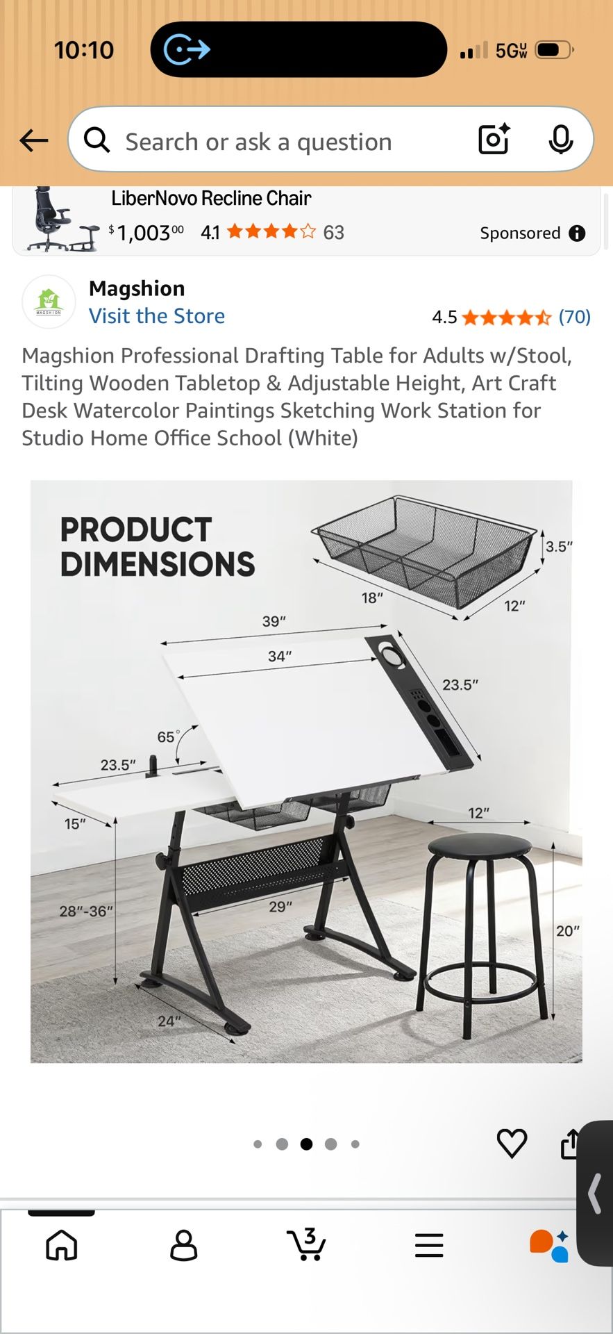 Professional Drafting Table for Adults with Stool